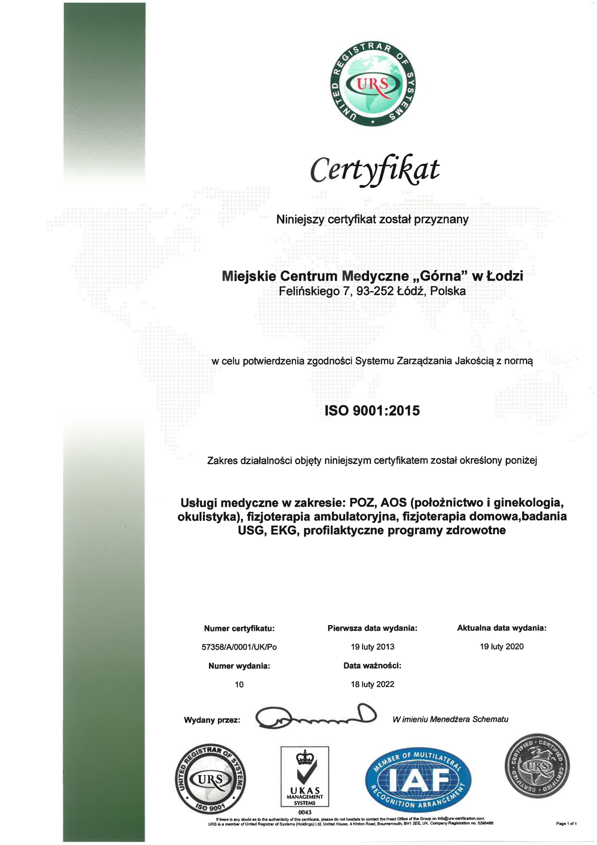 ISO 9001 Felińskiego