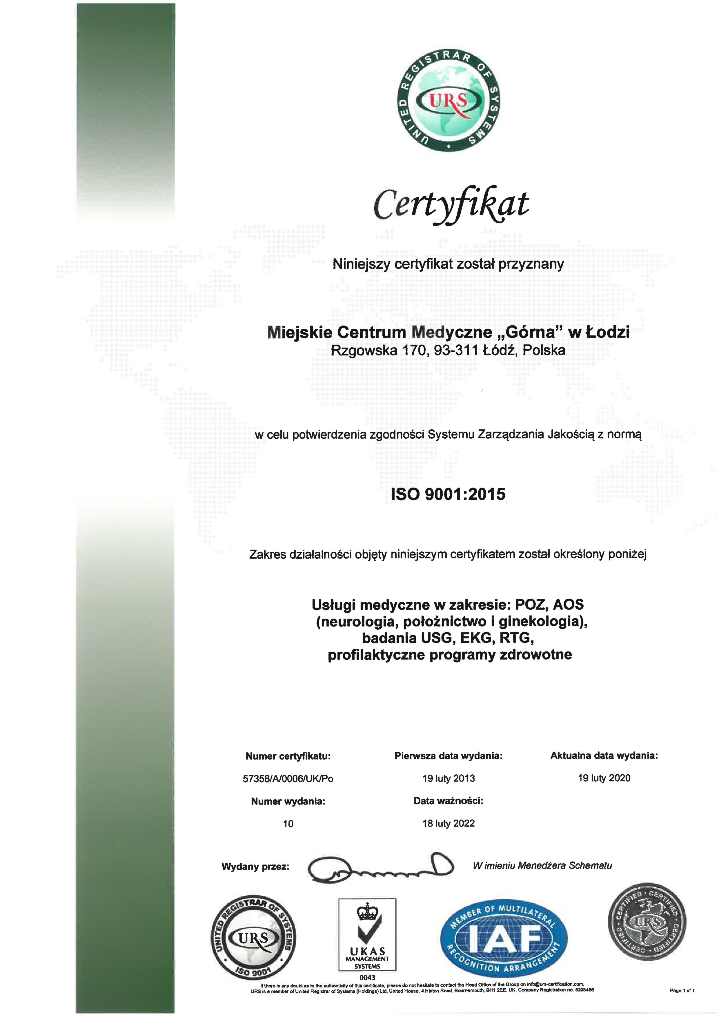 ISO 9001 Rzgowska