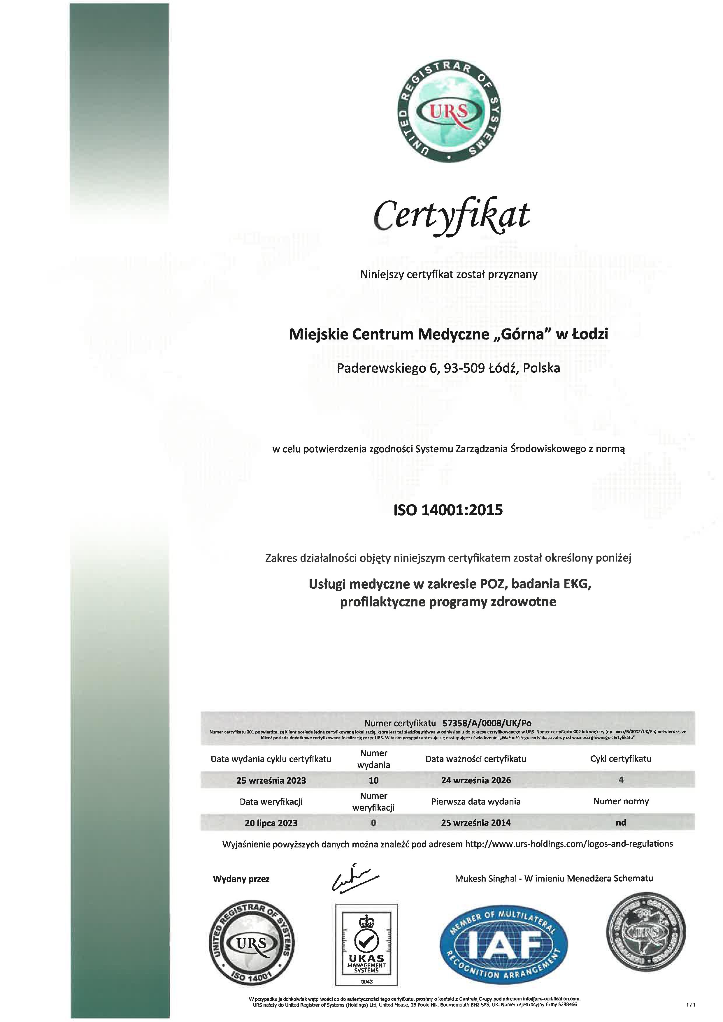 ISO 14001 Paderewskiego