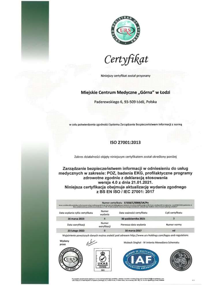 ISO 27001 Paderewskiego