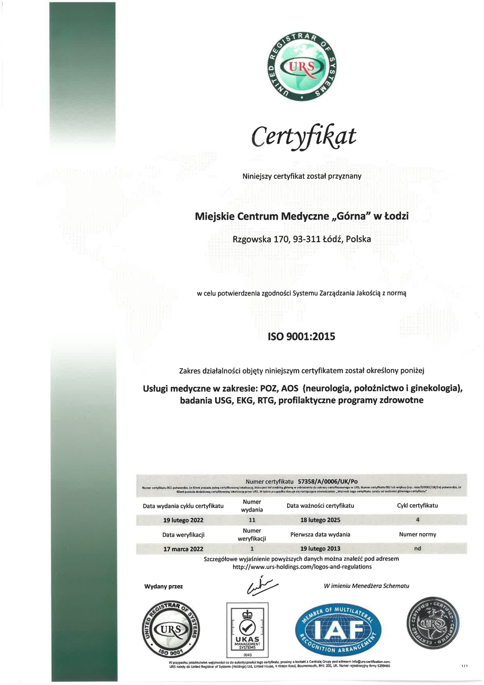 ISO 9001 Rzgowska